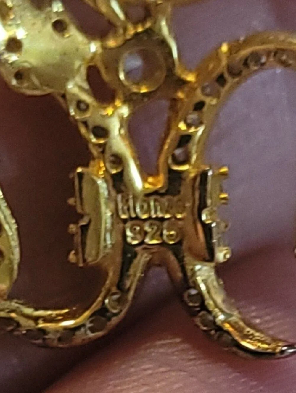Three Ornate Gold Plated Sterling Silver Rings Set